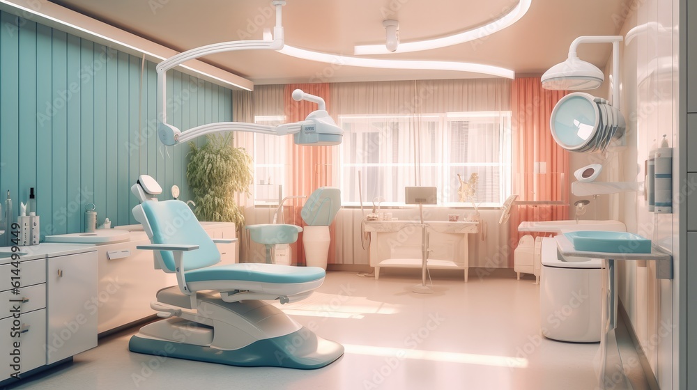Interior of new modern dental clinic office with chair. Interior of the office of patients reception