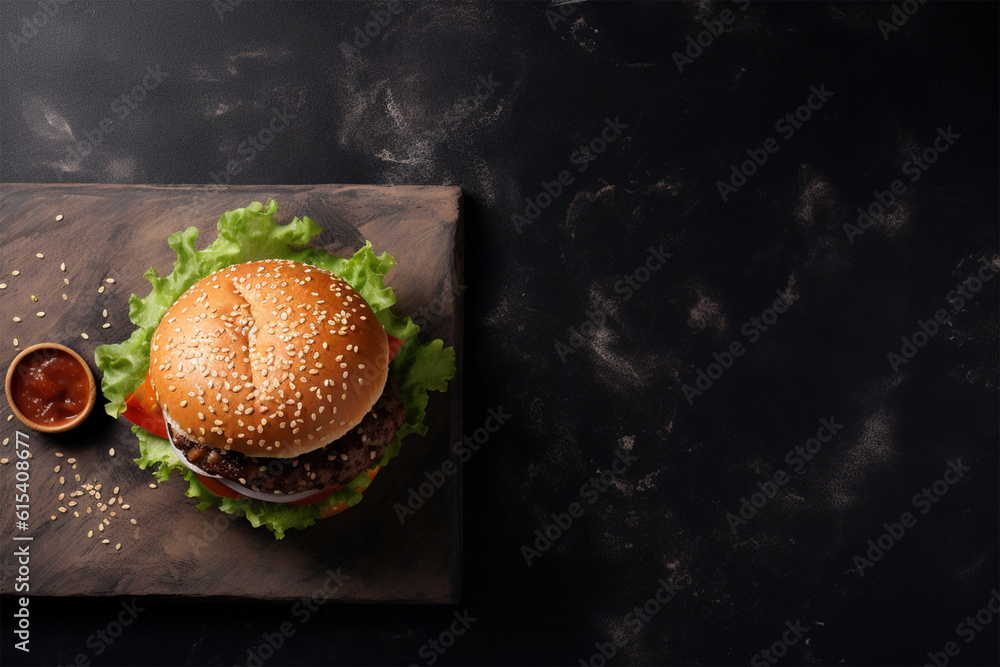 Burgers on a concrete background