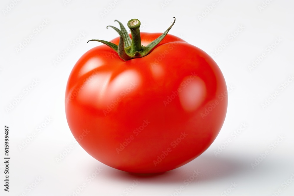 Red Tomato isolated on white background. Generative Ai
