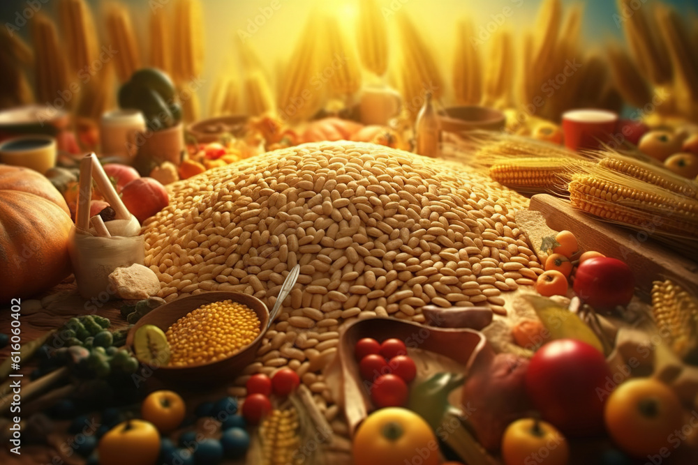 Vegetarian food set, October 16 - World Food Day, AI generation