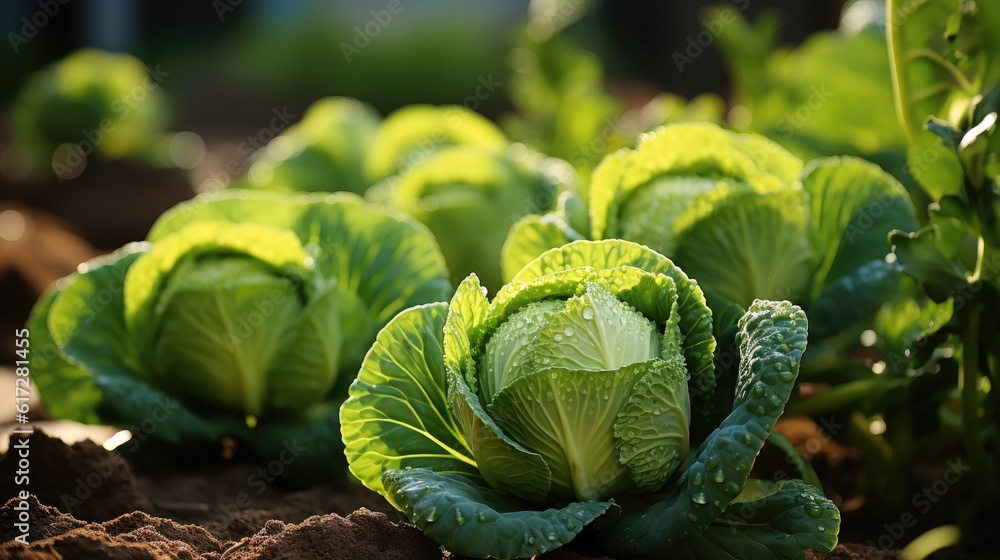 Fresh ground cabbage close-up, Organic cabbage from the farm, Head of cabbage, Growing healthy veget