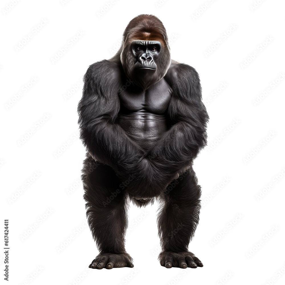 gorilla isolated on white background.