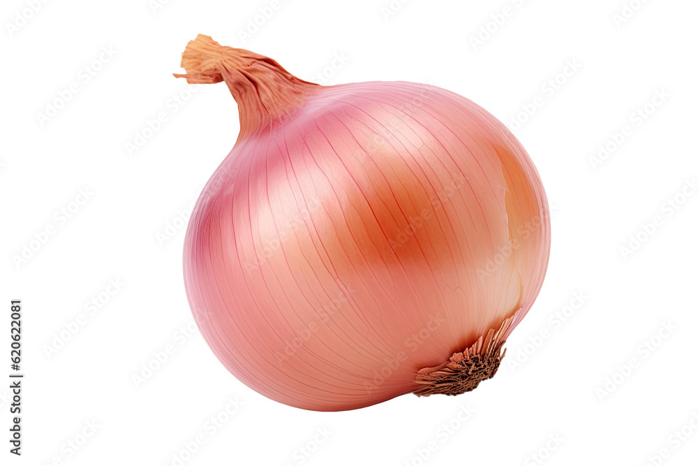 Onion, placed on a transparent background, with a clipping path, and fully in focus.
