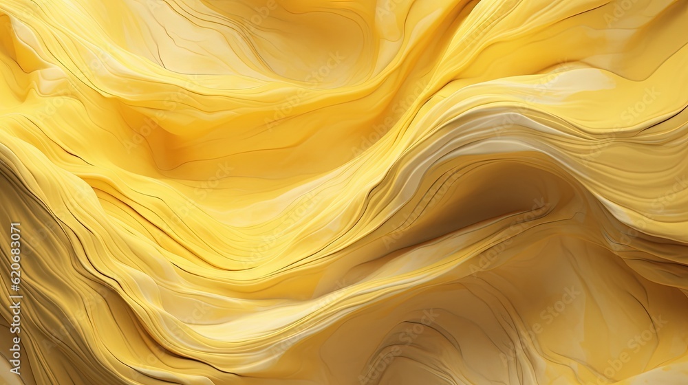  a yellow background with a wavy pattern of wavy fabric or fabric material, with a very soft feel to