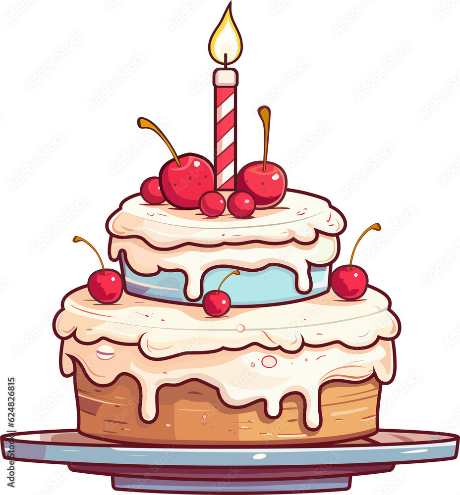 Birthday Cake Vector Illustration EPS10.