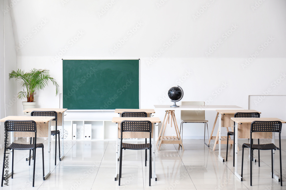 Interior of modern stylish empty classroom