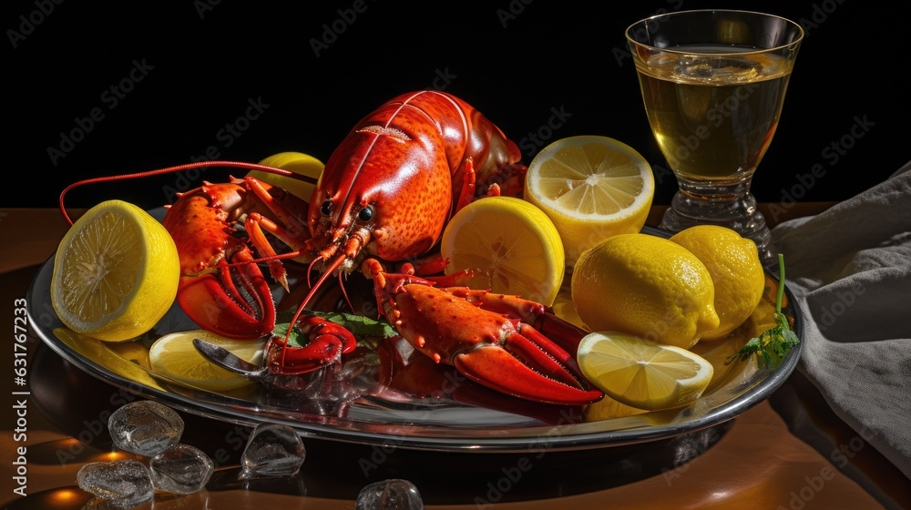 Lobster cooked on a plate