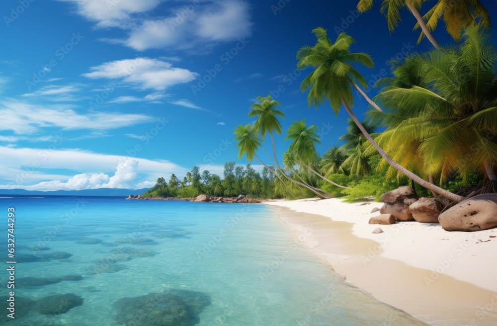 Tropical island beach wallpaper