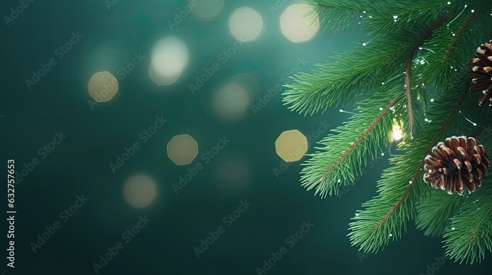 Christmas green background with fir branches