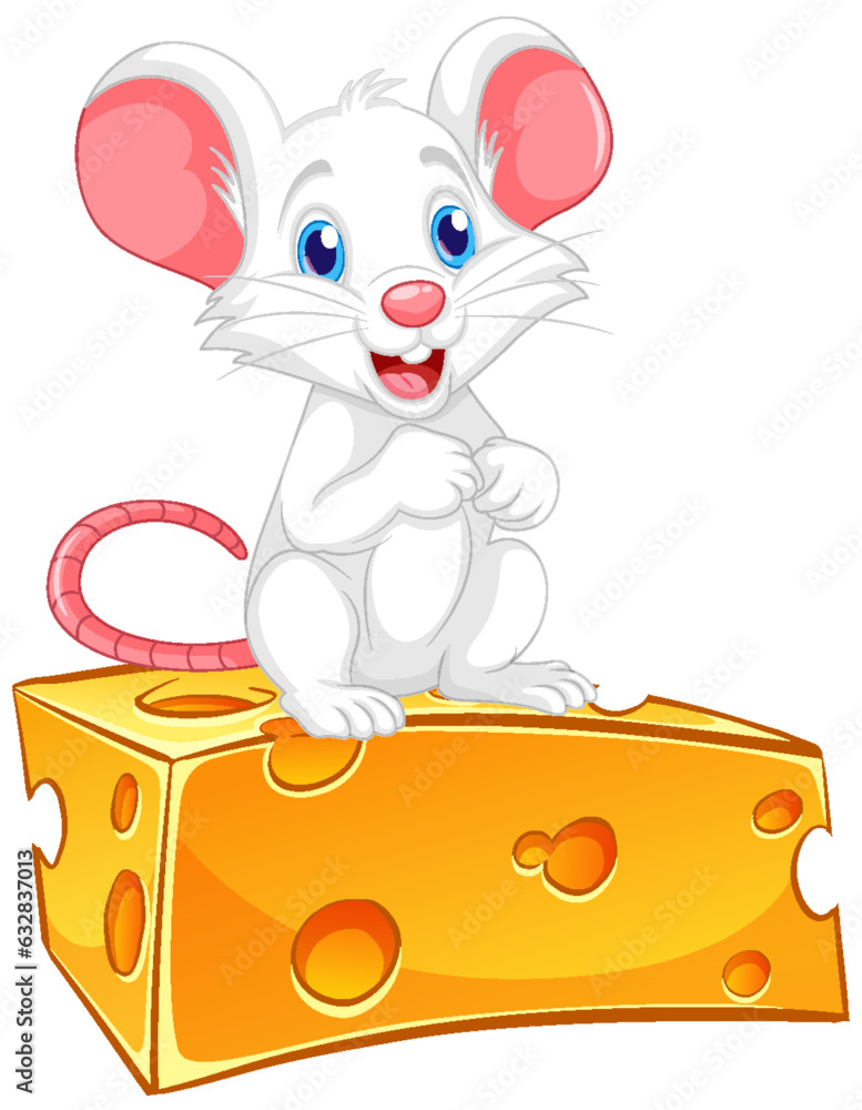 Cute Mouse with Big Cheese