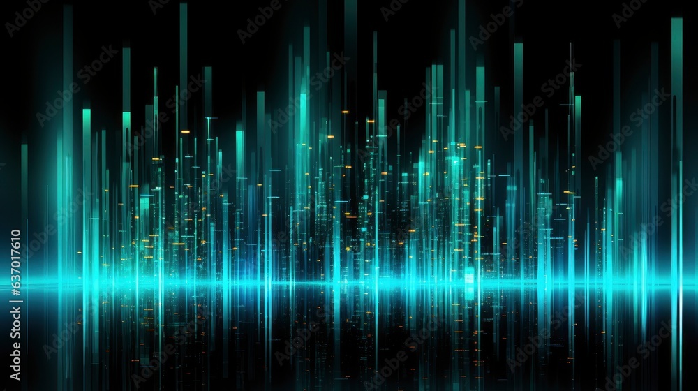 Data technology background. Abstract background. Connecting dots and lines on dark background, Gener