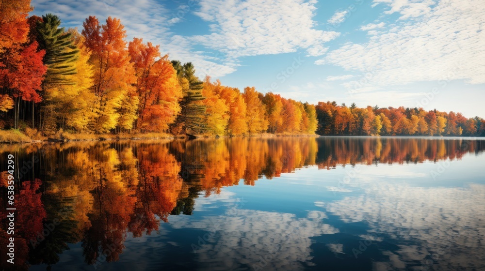 Autumn color trees background