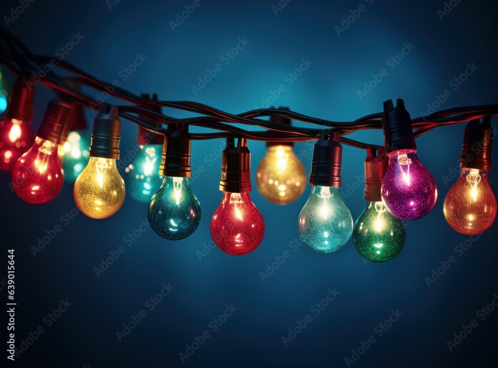 Colorful Christmas lights background