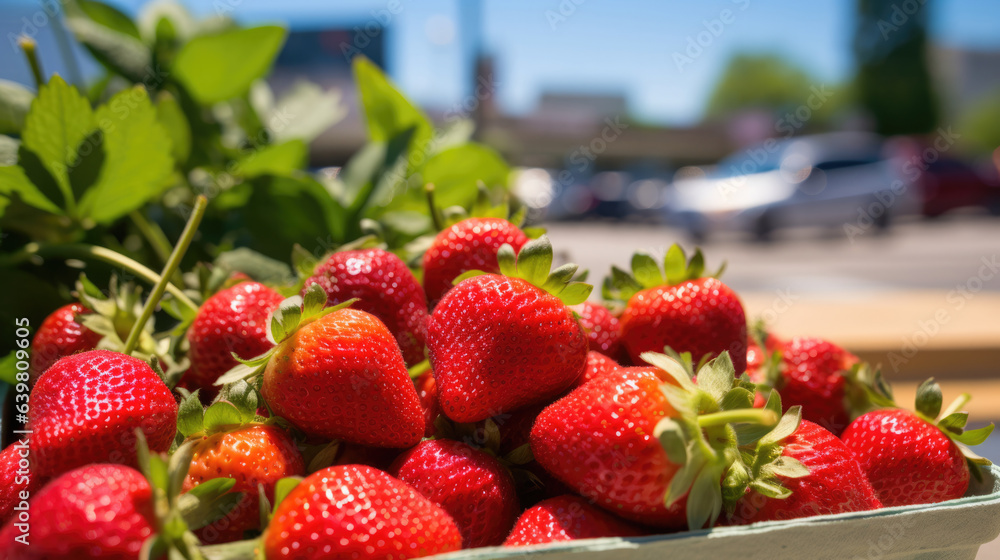Tristar strawberries in the sun at Union Square Farmers Market
