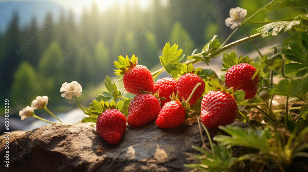 Strawberries in natural background