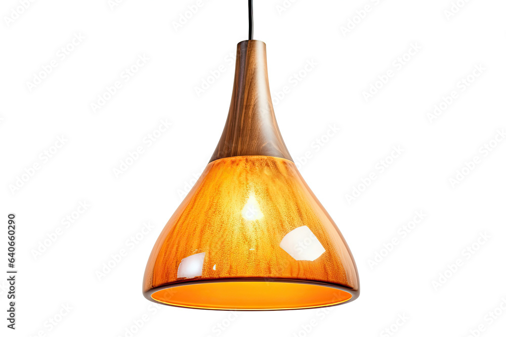 Modern hanging lamp isolated on white background. Idea for interior design. Generative Ai