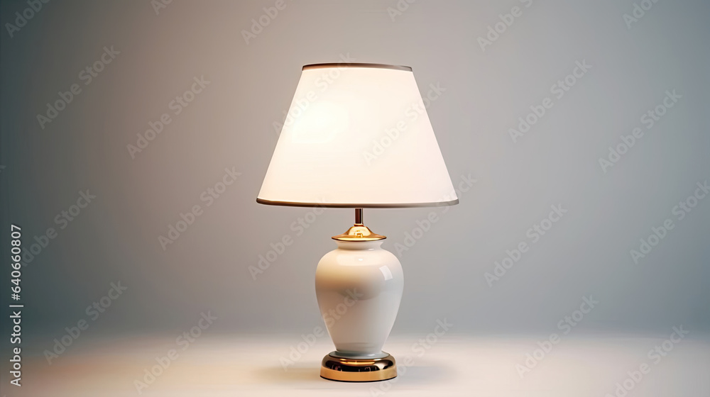 Table lamp isolated on white background. Idea for interior design. Generative Ai