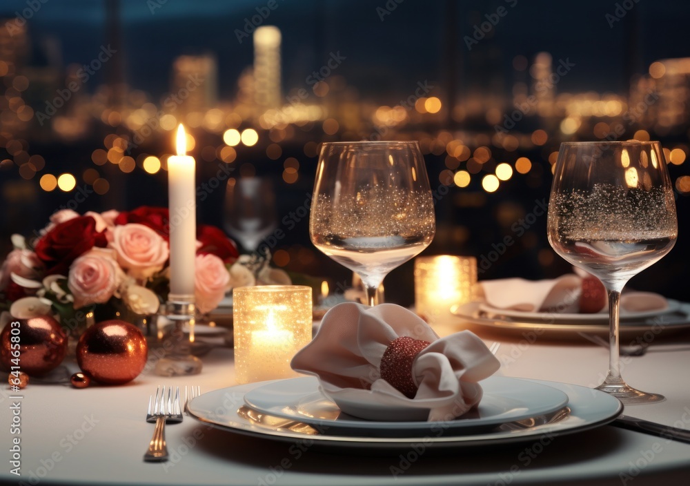 Beautiful Christmas table for holiday dinner