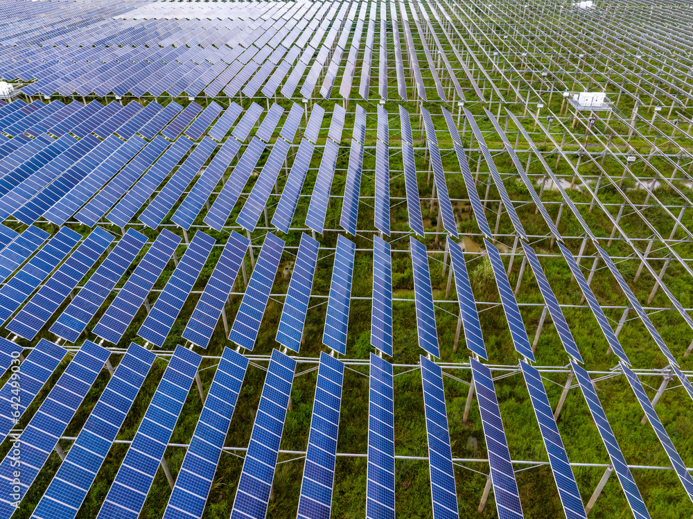 Solar photovoltaic panel aerial photography