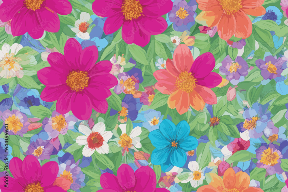 floral and flower pattern illustration ,flat design .