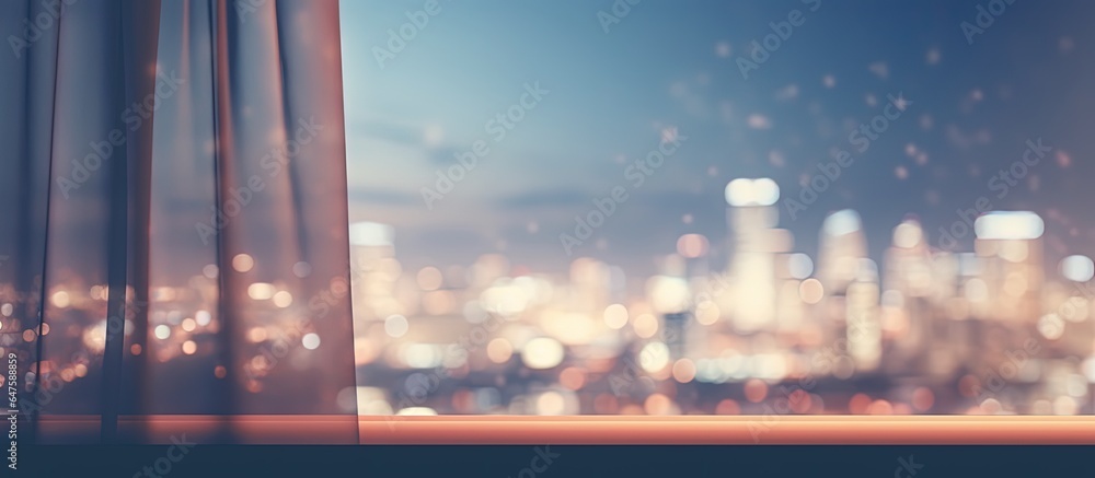 Blurred curtain and window with bokeh background