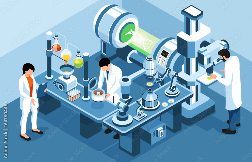Biotechnology Isometric Illustration