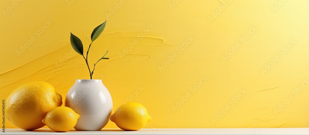 Contemporary wallpaper with modern textures and a lemon colored desert backdrop