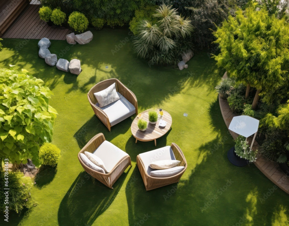 An elegant garden to relax in the summer