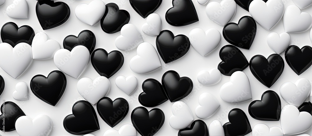 Valentine s Day pattern for textiles and graphics with heart shapes in black and white