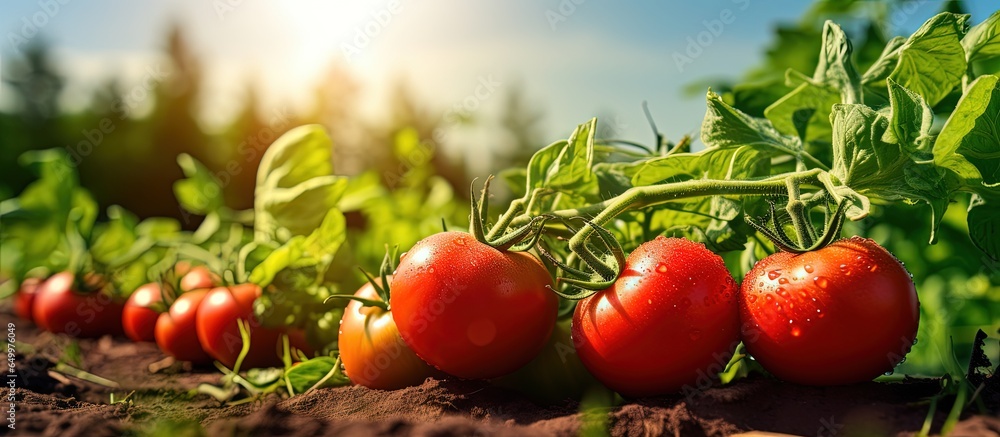 Outdoor farm grown tomatoes