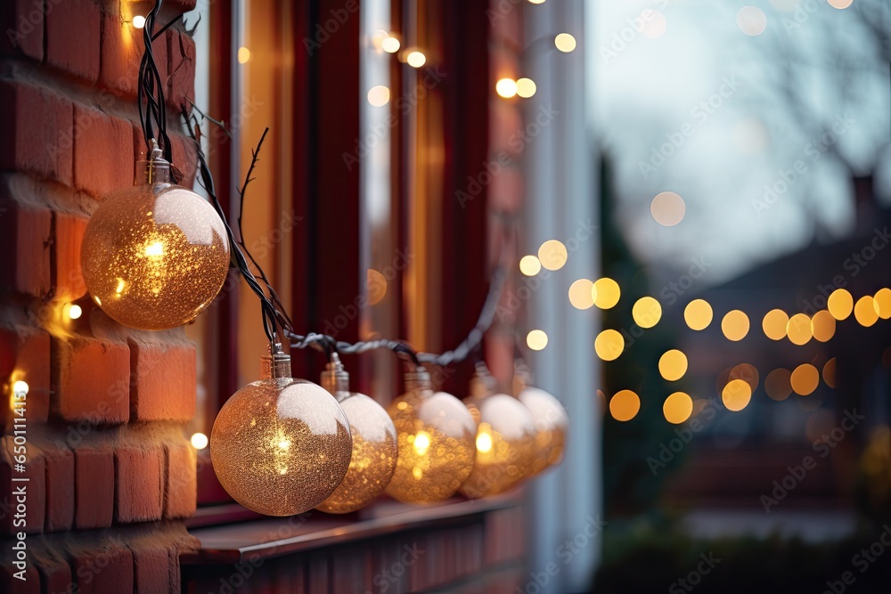 A cozy and decorative Christmas scene with warm lighting and festive decorations creates a magical and cozy atmosphere for the holiday season.