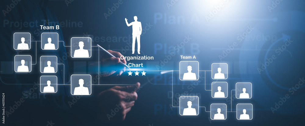 People team connection concept, Partner team in global market planning and trade investment, Connection between salespeople and Customers, technology Communication via Online Data Systems.