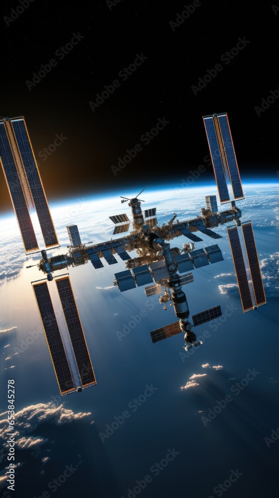 International Space Station orbiting above Earth