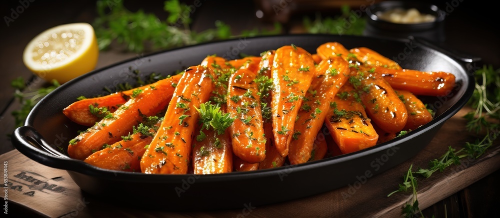 Sweet and glazed roasted carrots a delicious vegetable side