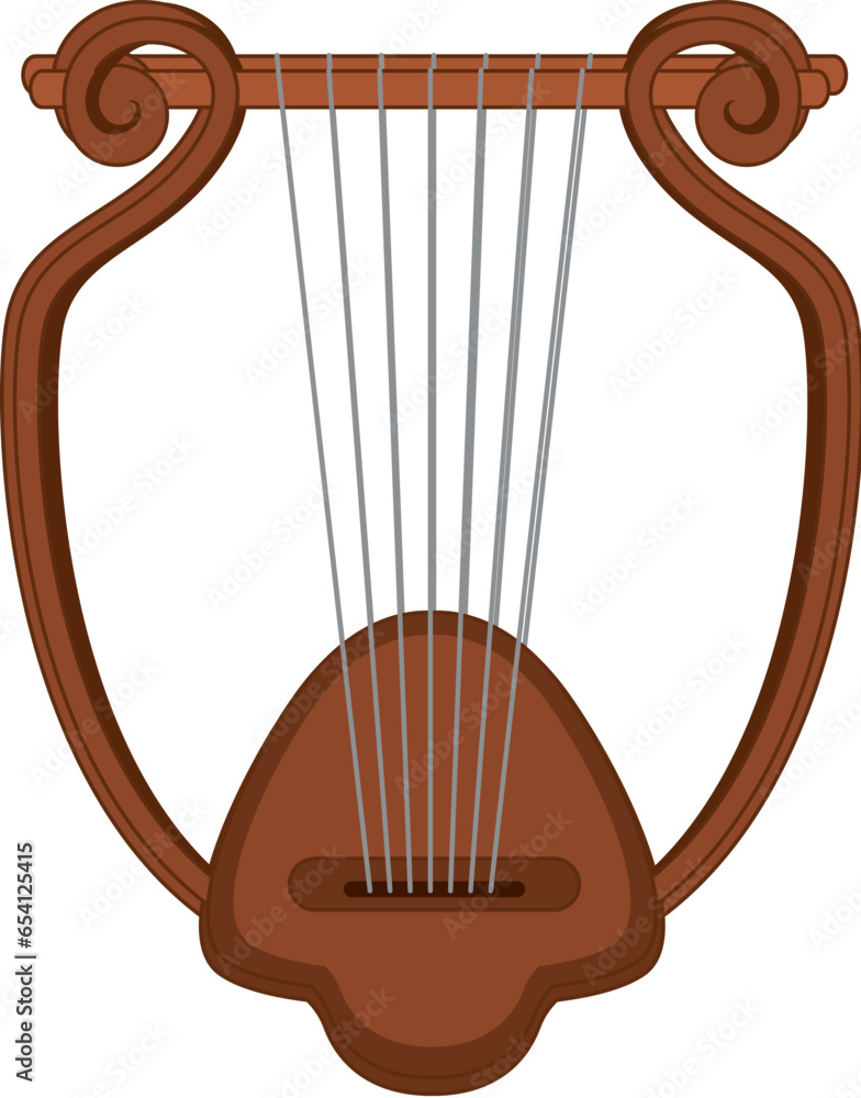 Isolated Lyre: Ancient Greeces U-Shaped Harp