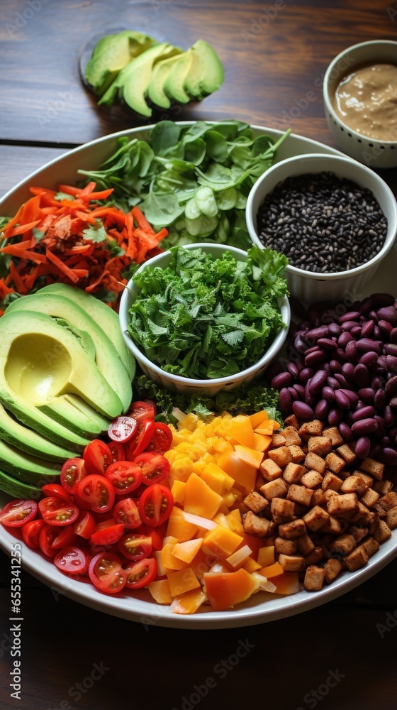 Buddha bowl. wholesome, satisfying, and colorful