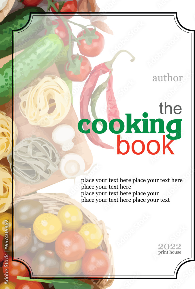 Cover for cooking book. Color vector