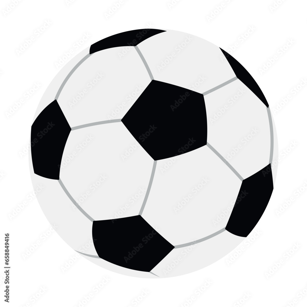 Ball for playing European football on white background