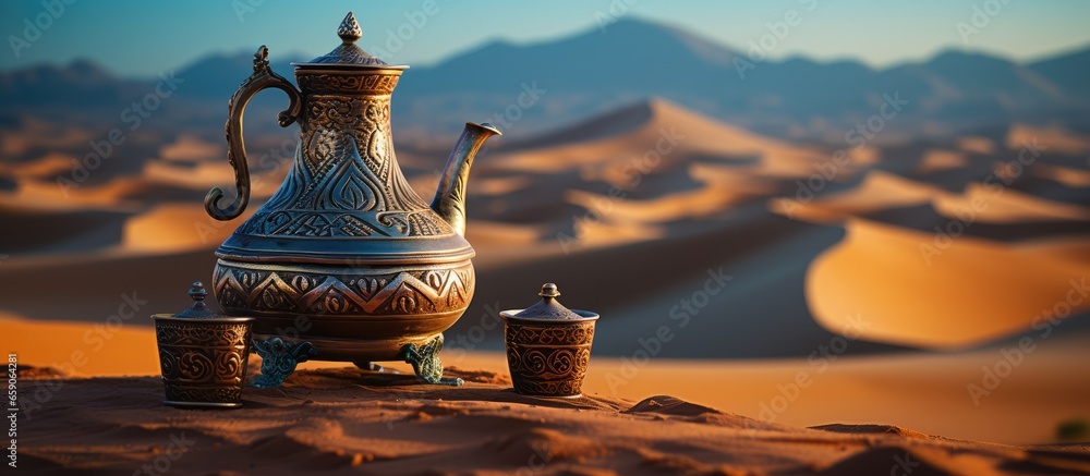Coffee pot in desert
