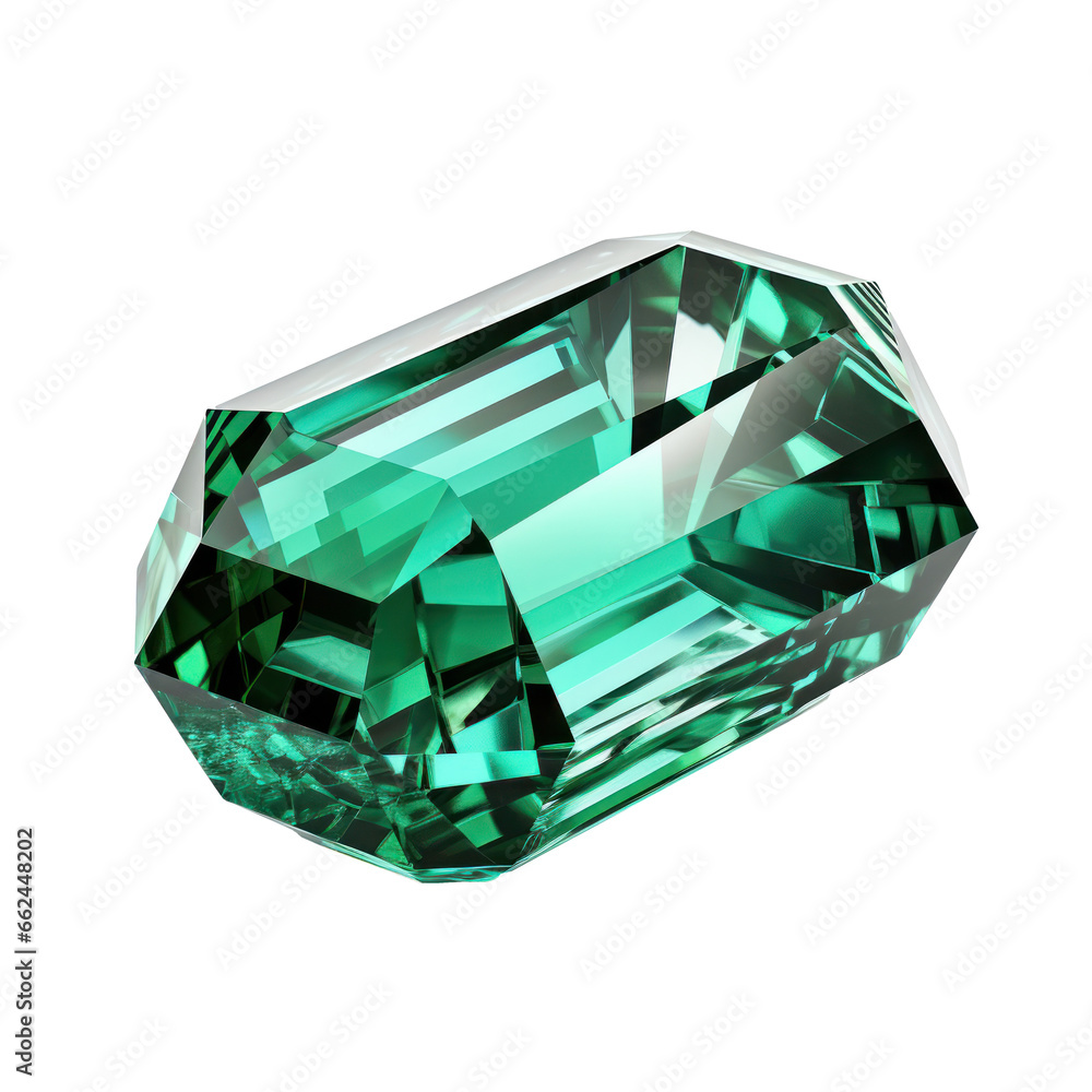 3d emerald stone isolated