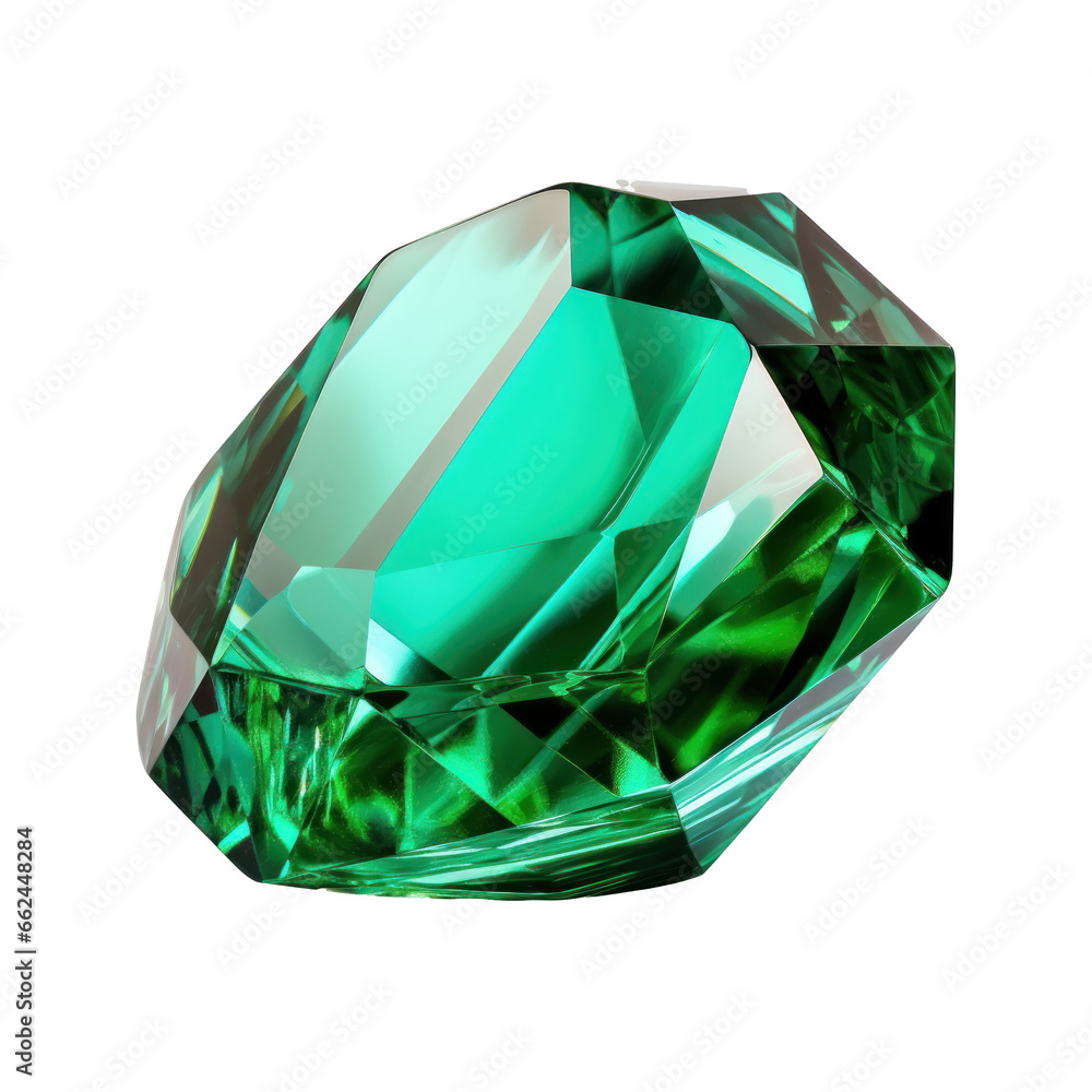 3d emerald stone isolated