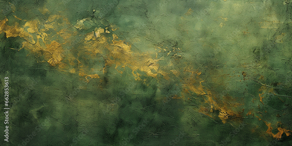 abstract background, texture of alcohol ink green and gold color