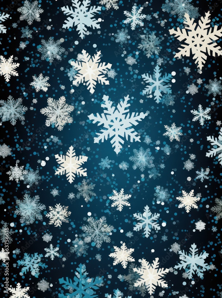 a blue background with blue snowflakes on black background