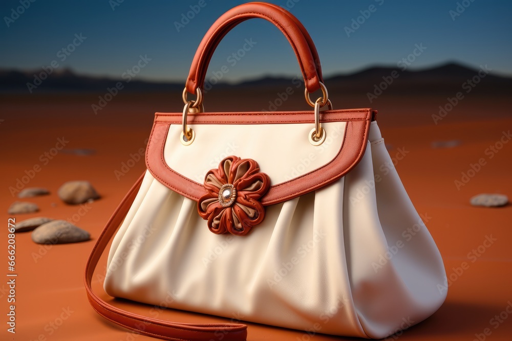 A luxury women handbag design made of cloth.