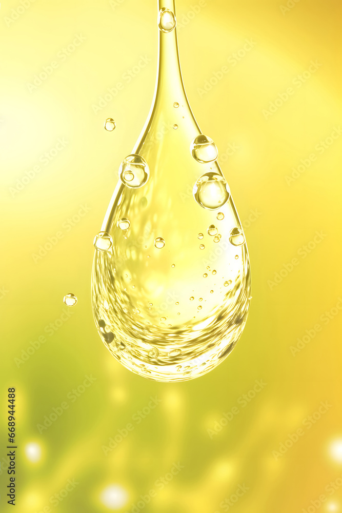 yellow waterdrop , light yellow nature background