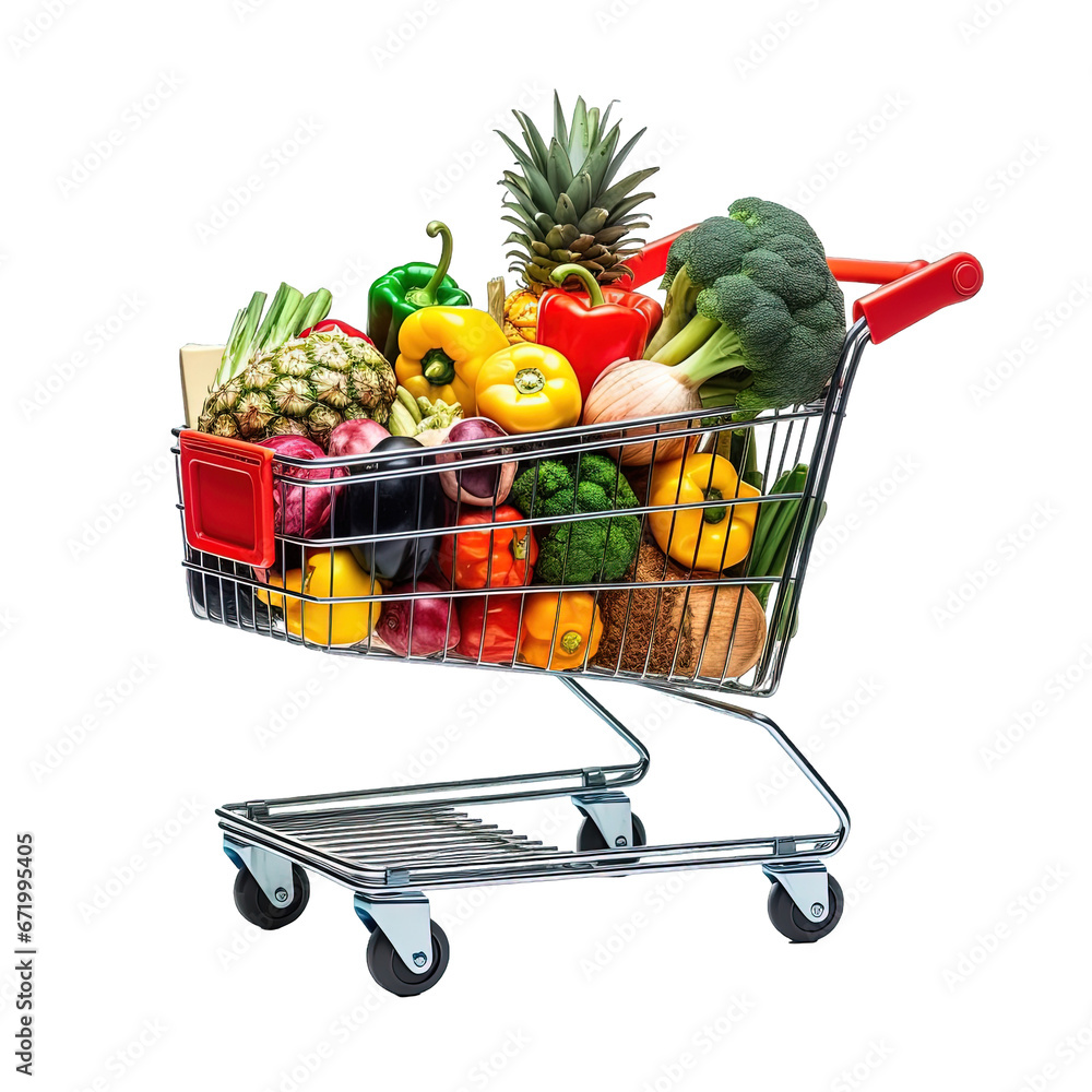 Shopping Cart with Vegetables