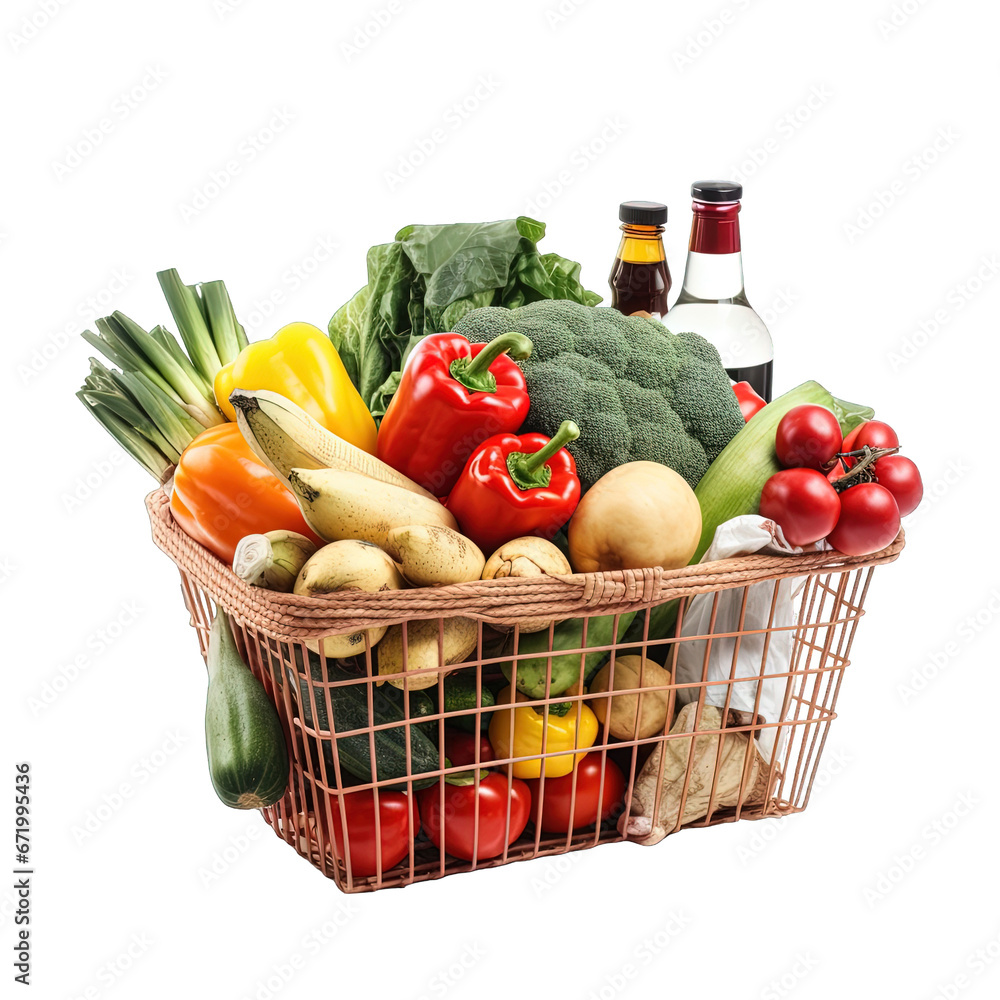 Shopping Cart with Vegetables
