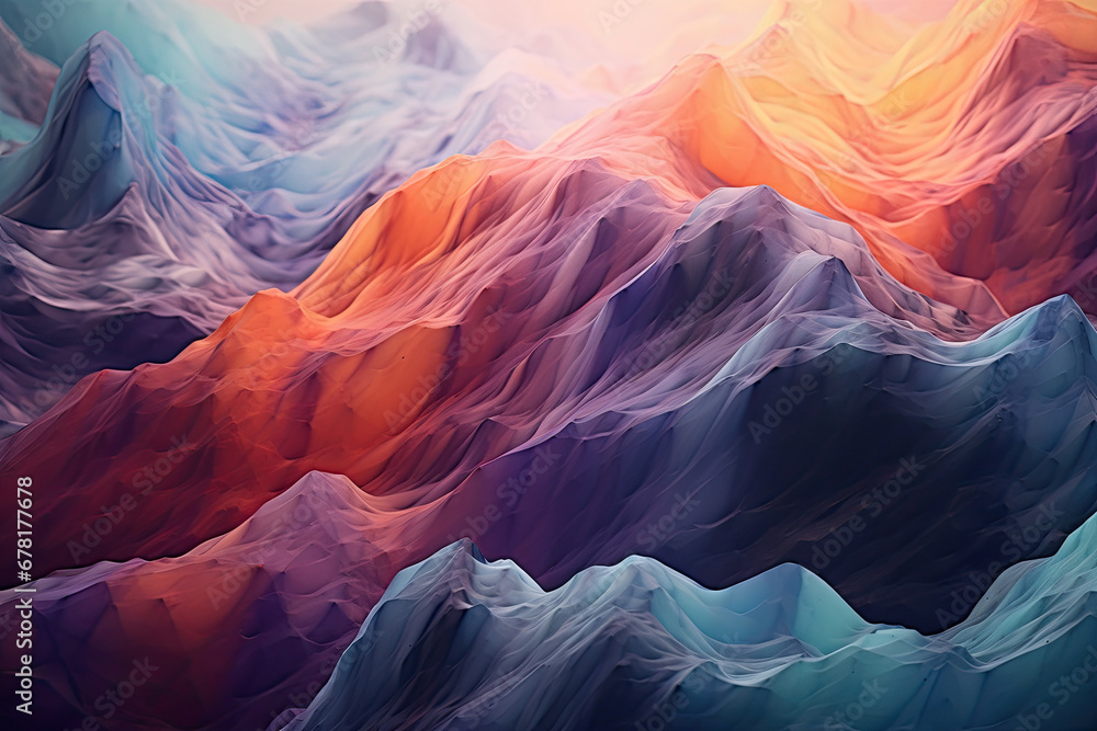 red and blue mountains,Colorful Canyon at Lower Antelope, Canyon in the desert antelope valley 3d render