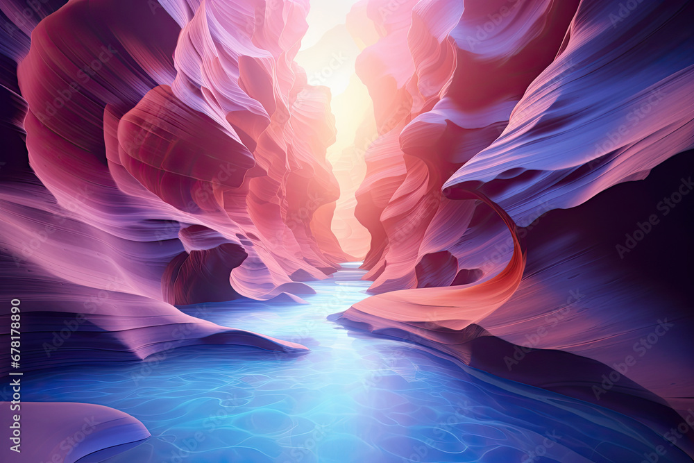 Colorful Canyon at Lower Antelope, Canyon in the desert antelope valley 3d render