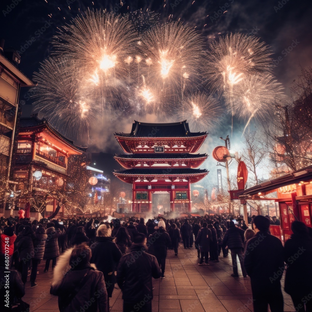 An image of people celebrating the new year in Japan